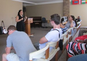 Chanri Odendaal speaking to the students at GST-WC on February 4.