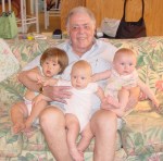 Sydney, James and Megan with Great Grandpa Hubbard Summer of 2004