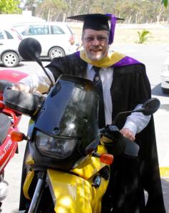 Kevin Weir, faculty member at GST-WC and totally into motor cycling all over Africa.